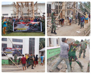 TNI dan Masyarakat Gotong Royong Bersihkan Masjid Baabutaqwa dalam Memperingati HUT TNI ke-79