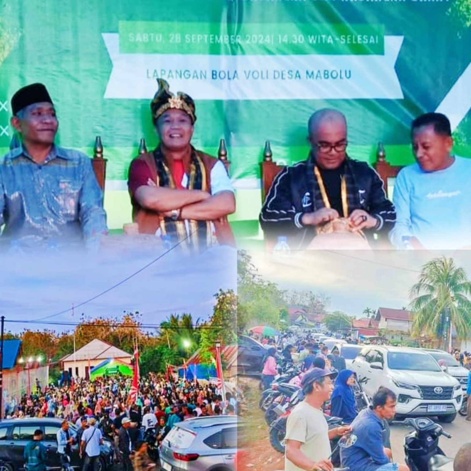 La Ode M Rajiun Tumada dan Purnama Ramadan saat menghadiri acara penutupan turnamen bola voli dan goyang bumi moro