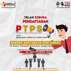Buka Pendaftaran PTPS, Panwaslu Kecamatan Mataoleo Butuh 14 Pengawas