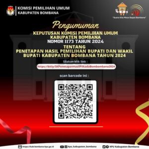 Pengumuman KPU Bombana tentang Penetapan Hasil Pilkada Bombana Tahun 2024