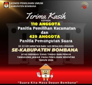 KPU Bombana Sampaikan Terima Kasih Kepada 110 Anggota PPK dan 429 PPS Antarkan Pilkada Sukses