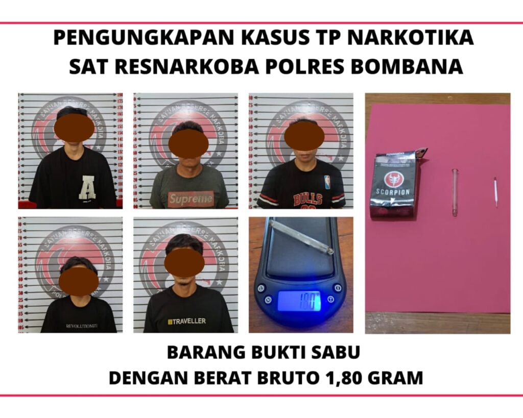Penggerebekan Kos di Bombana, Polisi Bekuk Enam Tersangka Kasus Sabu