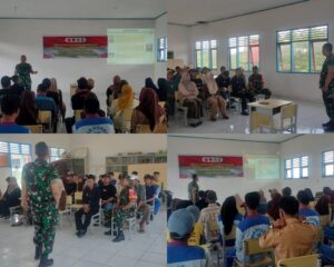 Tak hanya Kerjakan Sasaran Fisik, Satgas TMMD juga Laksanakan Penyuluhan Wasbang di SMAN 18 Bombana