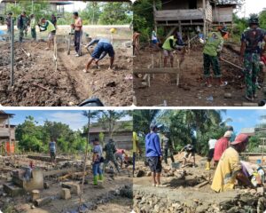 Memasuki Hari Ke-3, Satgas TMMD ke-124 Pasang Pondasi RTLH Sasaran 6