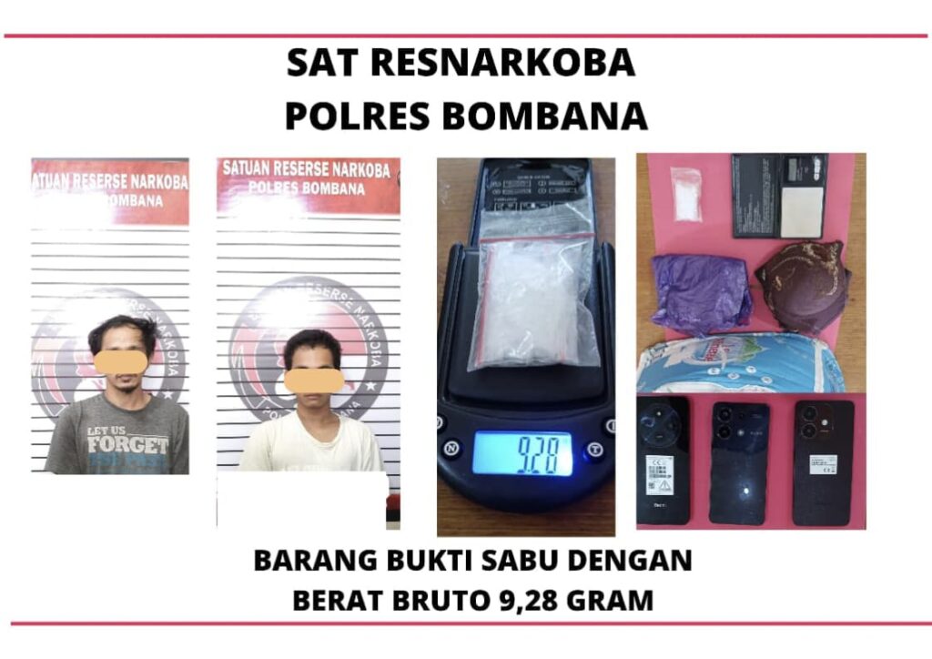 Dua Tersangka Sabu Diamankan di Bombana, Modus Pakai Kotak Air Mineral