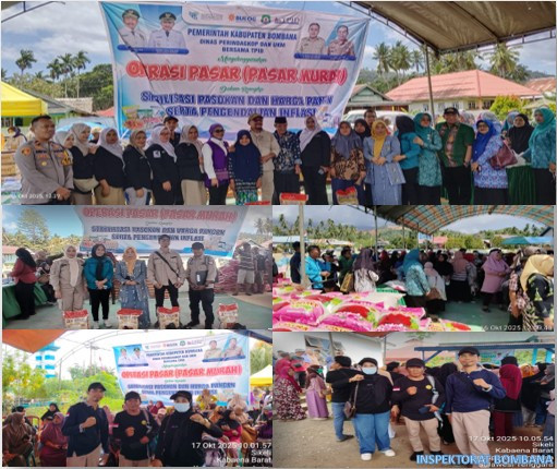 Inspektorat Daerah Kabupaten Bombana melakukan pendampingan pada kegiatan pasar murah yang digelar Dinas Perindustrian, Perdagangan, Koperasi, dan UKM di Kecamatan Kabaena Selatan dan Kabaena Barat, 16–17 Oktober 2025. Kegiatan ini bertujuan membantu masyarakat mendapatkan bahan pokok dengan harga terjangkau sekaligus mendukung upaya pemerintah dalam pengendalian inflasi daerah.