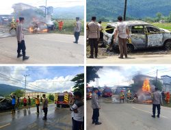 Mobil Terbakar Diduga Akibat Korek Api di Dasbor, Pengemudi Selamat dengan Luka Bakar
