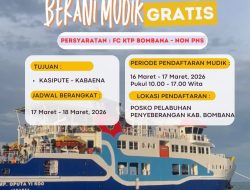 Mudik Gratis Bombana ke Kabaena Dibuka 16 Maret, Kuota Terbatas