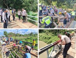 Polri dan Warga Gotong Royong Perbaiki Jembatan Vital di Bombana