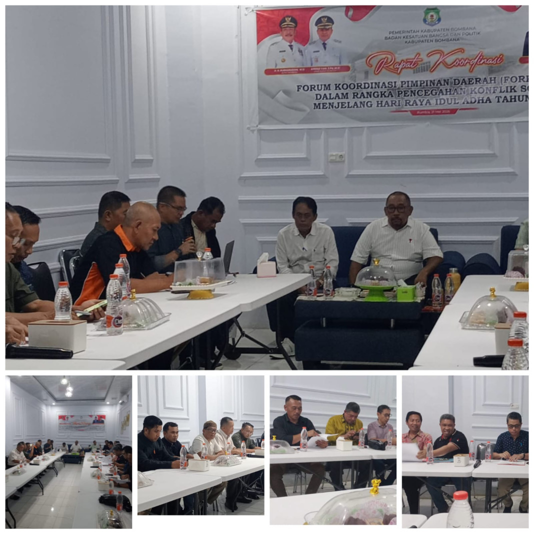 Rapat Koordinasi Forum Komunikasi Pimpinan Daerah (Forkopimda) yang dipimpin langsung Bupati Bombana,