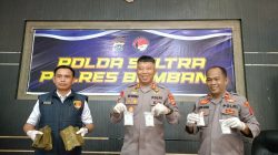 Dari Kiri, Kasat Resnarkoba,Polres Bombana, IPTU Rusdianto Ladiwa, SH.,MH, Kapolres Bombana, AKBP Eko Sutomo, dan Kasi Humas, IPTU Abdul Hakim