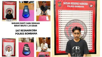 Polisi Bombana Tangkap Tiga Pria, Sita Puluhan Paket Sabu dalam Operasi di Rumbia