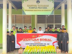 Polres Bombana Salurkan 65 Paket Sembako ke Dua Ponpes Sambut Hari Bhayangkara ke-80