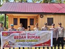 Polsek Kabaena Serahkan Bantuan Bedah Rumah untuk Warga Kurang Mampu